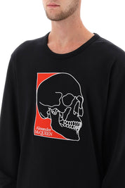 Alexander Mcqueen Crew Neck Sweatshirt With Skull Embroidery   Black