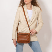 Gianni Conti Sally Cognac Vintage Leather Shoulder Bag