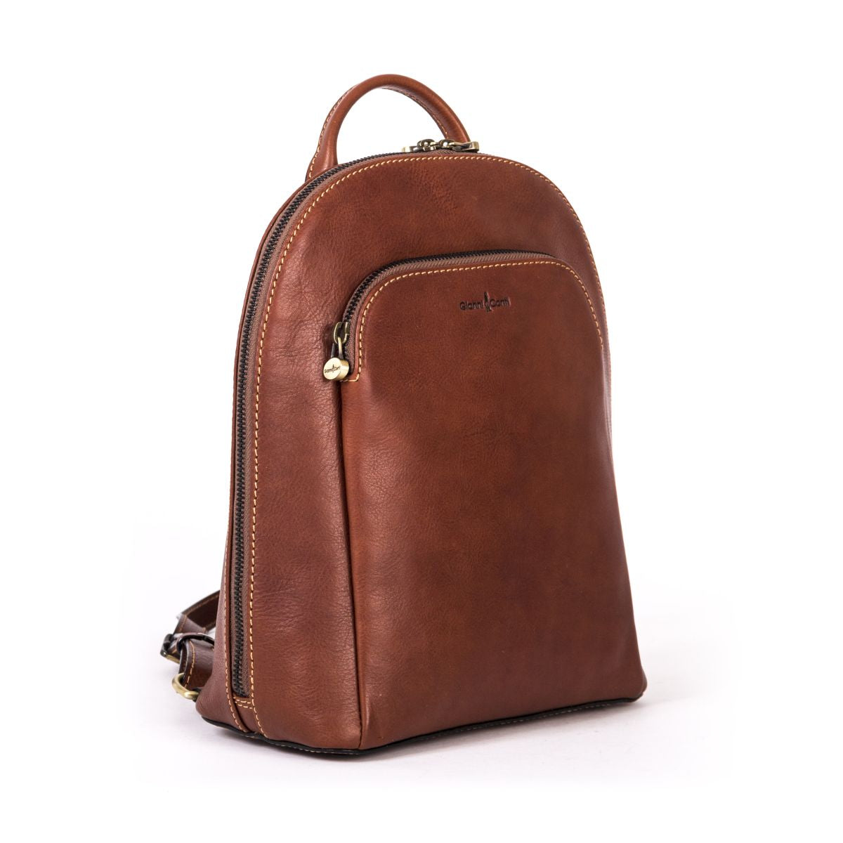 Gianni Conti Cognac Dino Leather Backpack