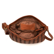 Gianni Conti Larissa Brown Woven Leather Shoulder Bag