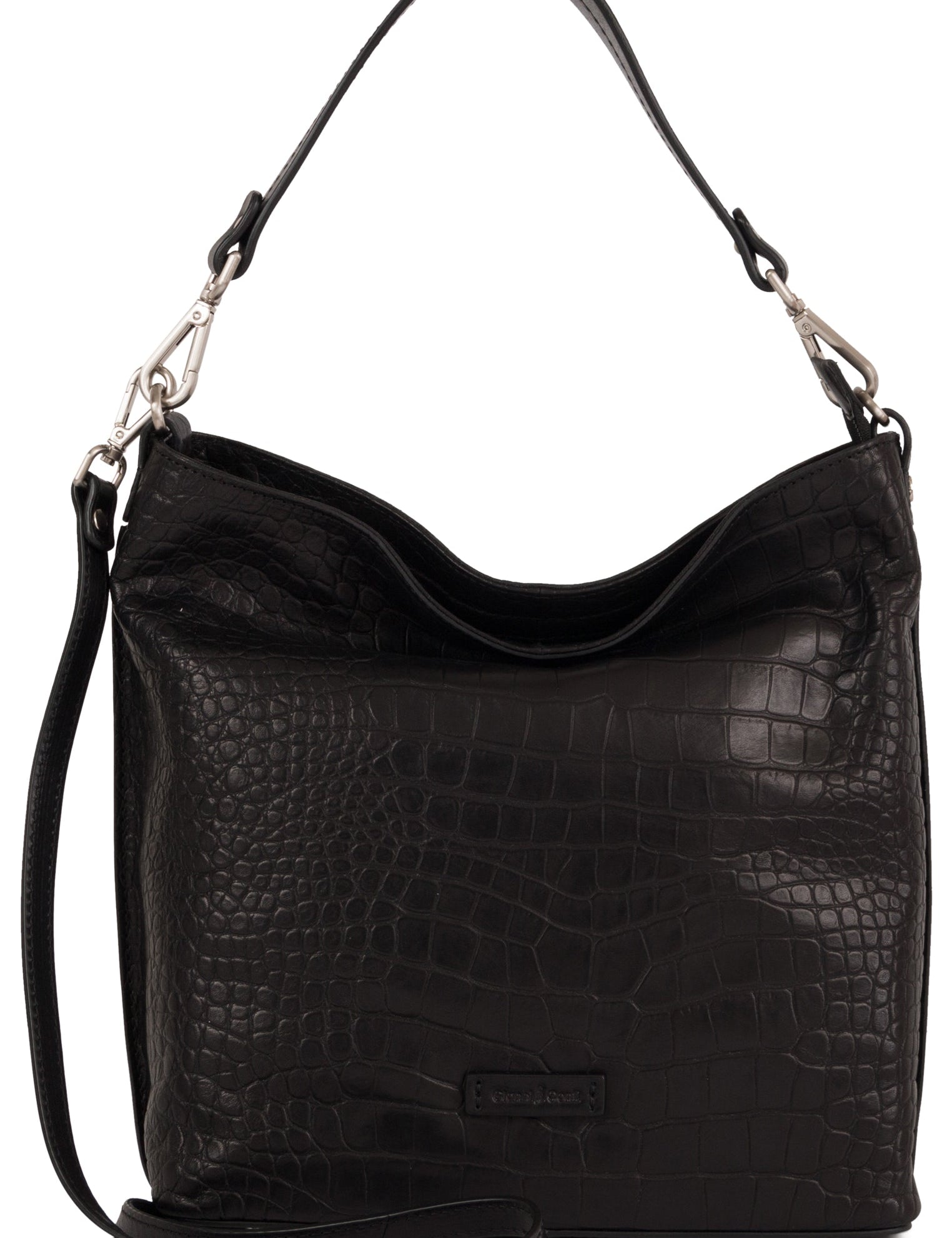 SAVA Croc-Embossed Leather Shoulder Bag by Gianni Conti
