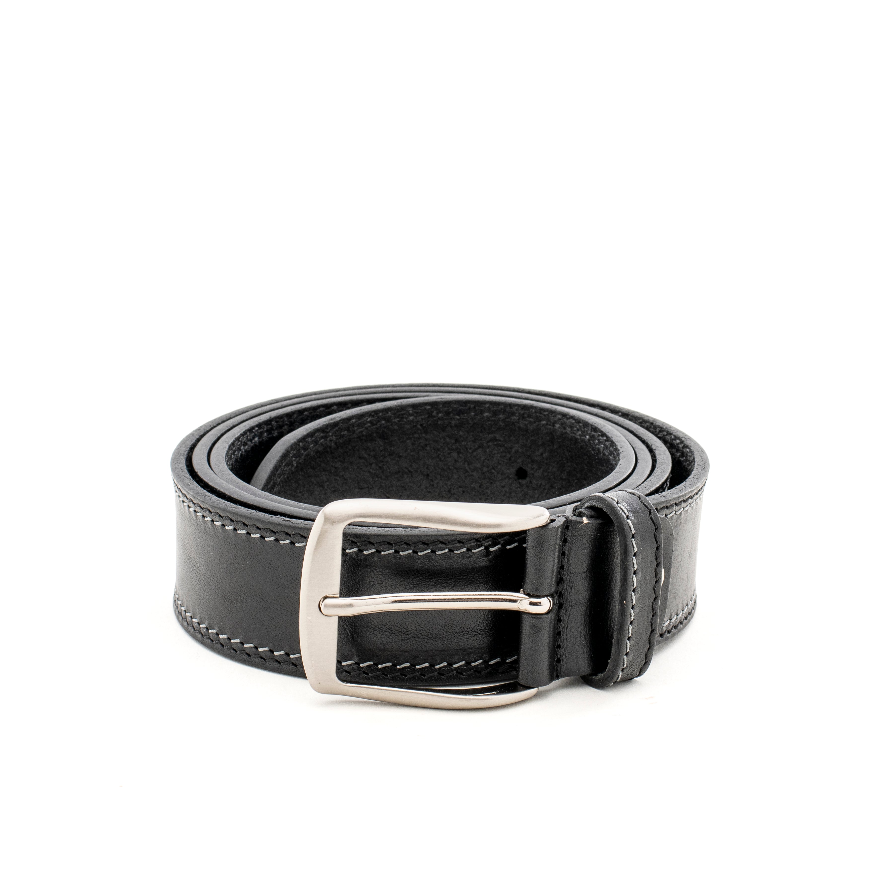 Gianni Conti Paul Black Leather Belt