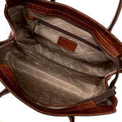 YARA Croc-Embossed Top Handle Bag by Gianni Conti