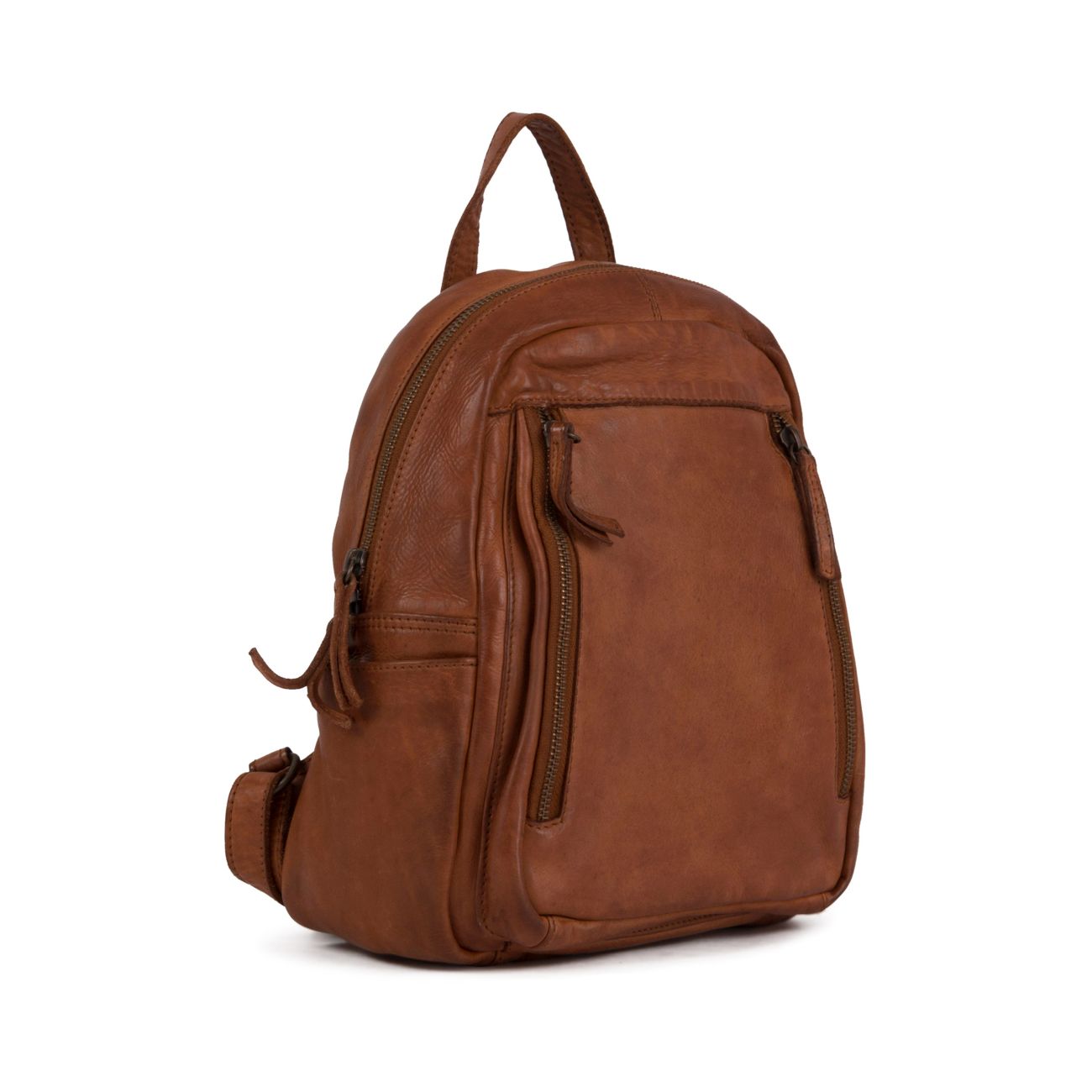 Deva Cognac Leather Backpack