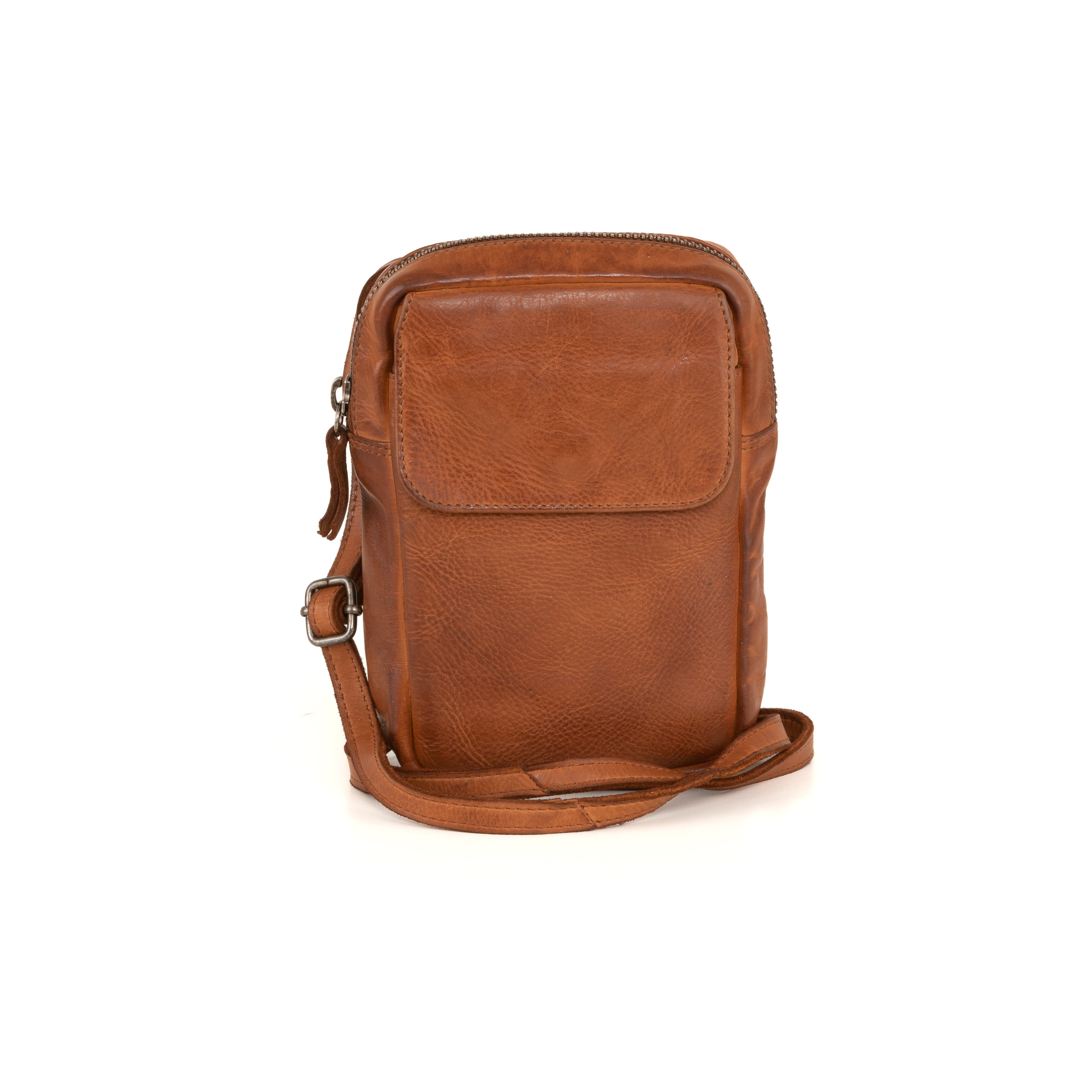 Cora Cognac Leather Crossbody Bag by Gianni Conti