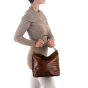 SAVA Croc-Embossed Leather Shoulder Bag by Gianni Conti