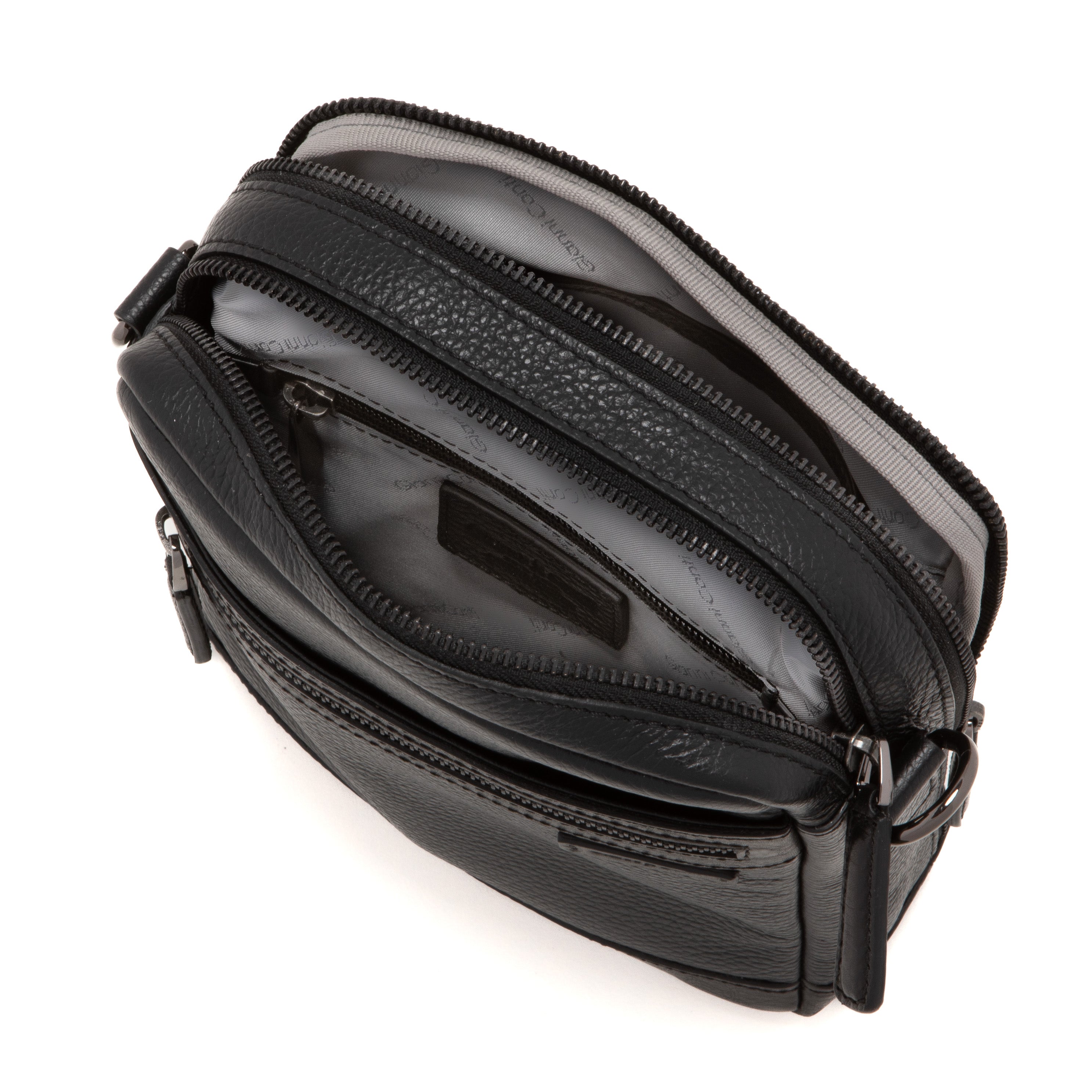 Gianni Conti Izar Black Leather Shoulder Bag