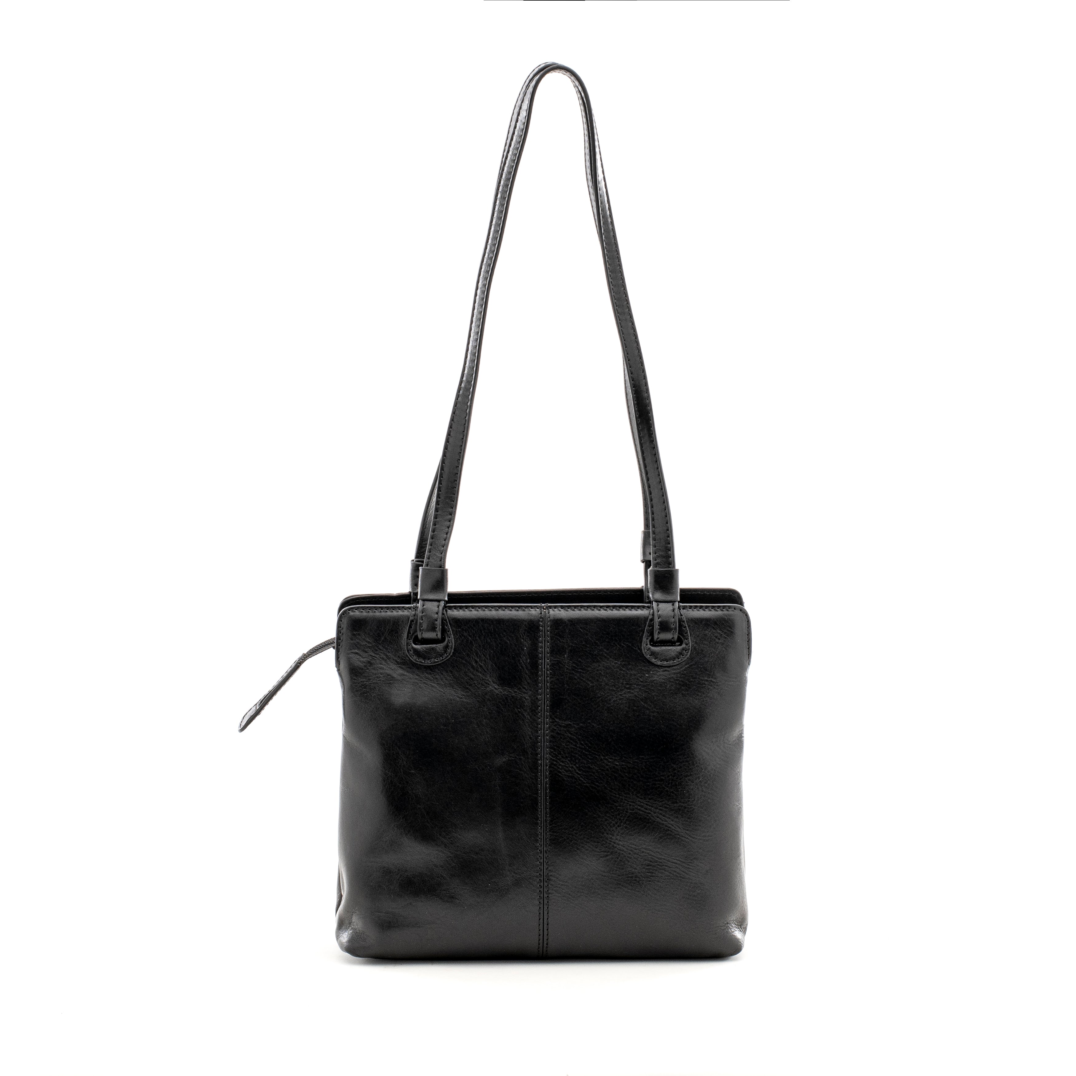 Gianni Conti Retro Black Leather Crossbody Bag