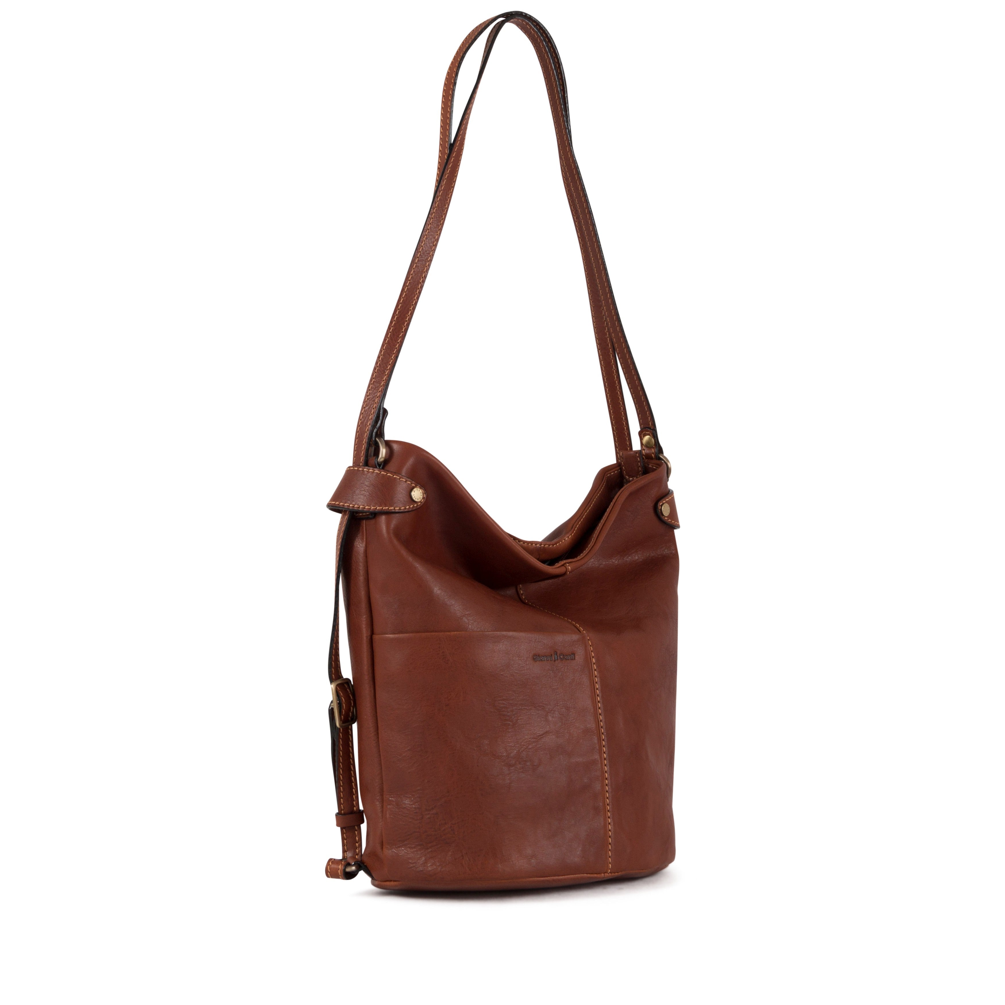FLAVIA Convertible Leather Shoulder Bag by Gianni Conti
