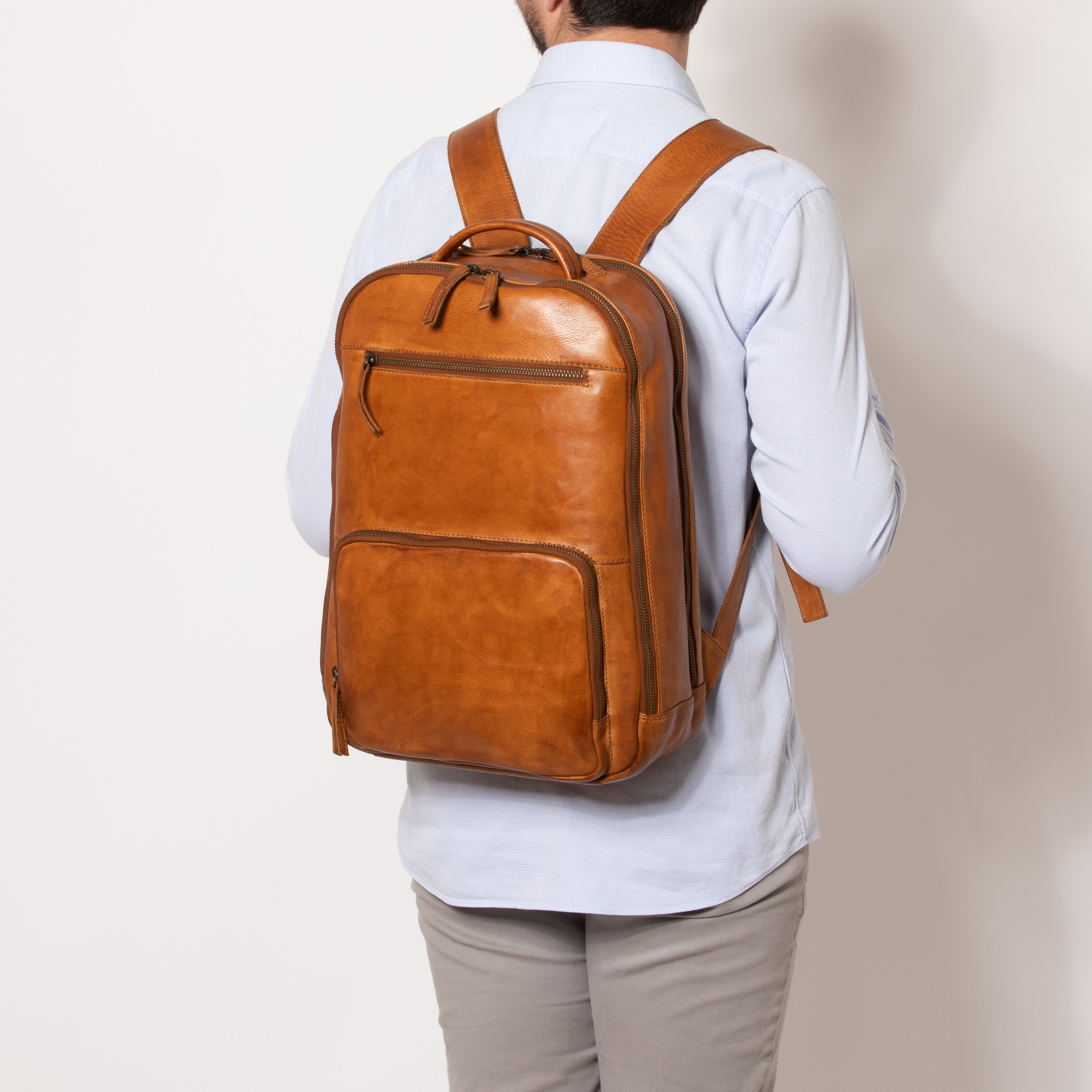 Gianni Conti Cherry Leather Backpack