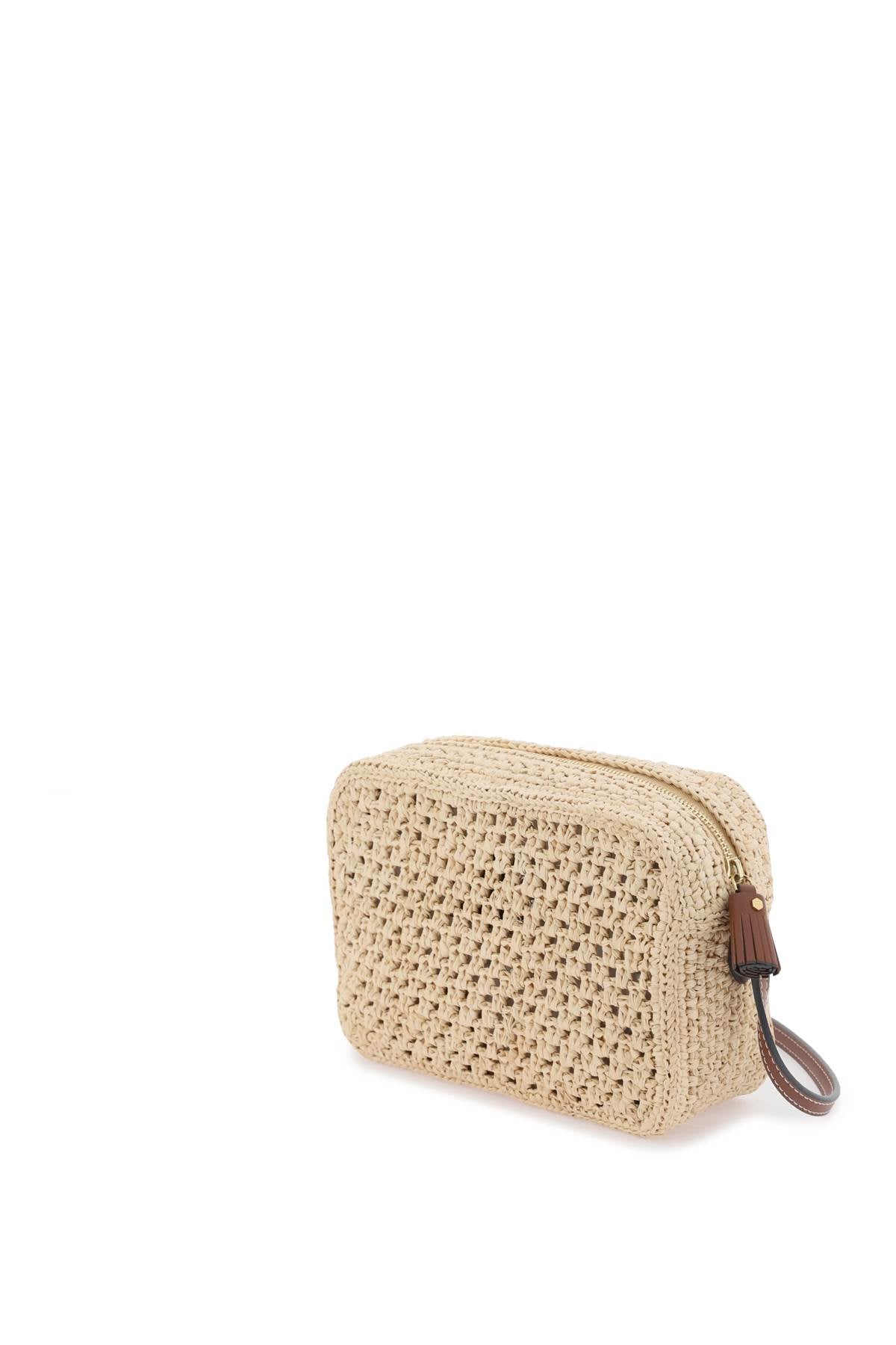 Anya Hindmarch Raffia Eyes Crossbody Bag   Beige