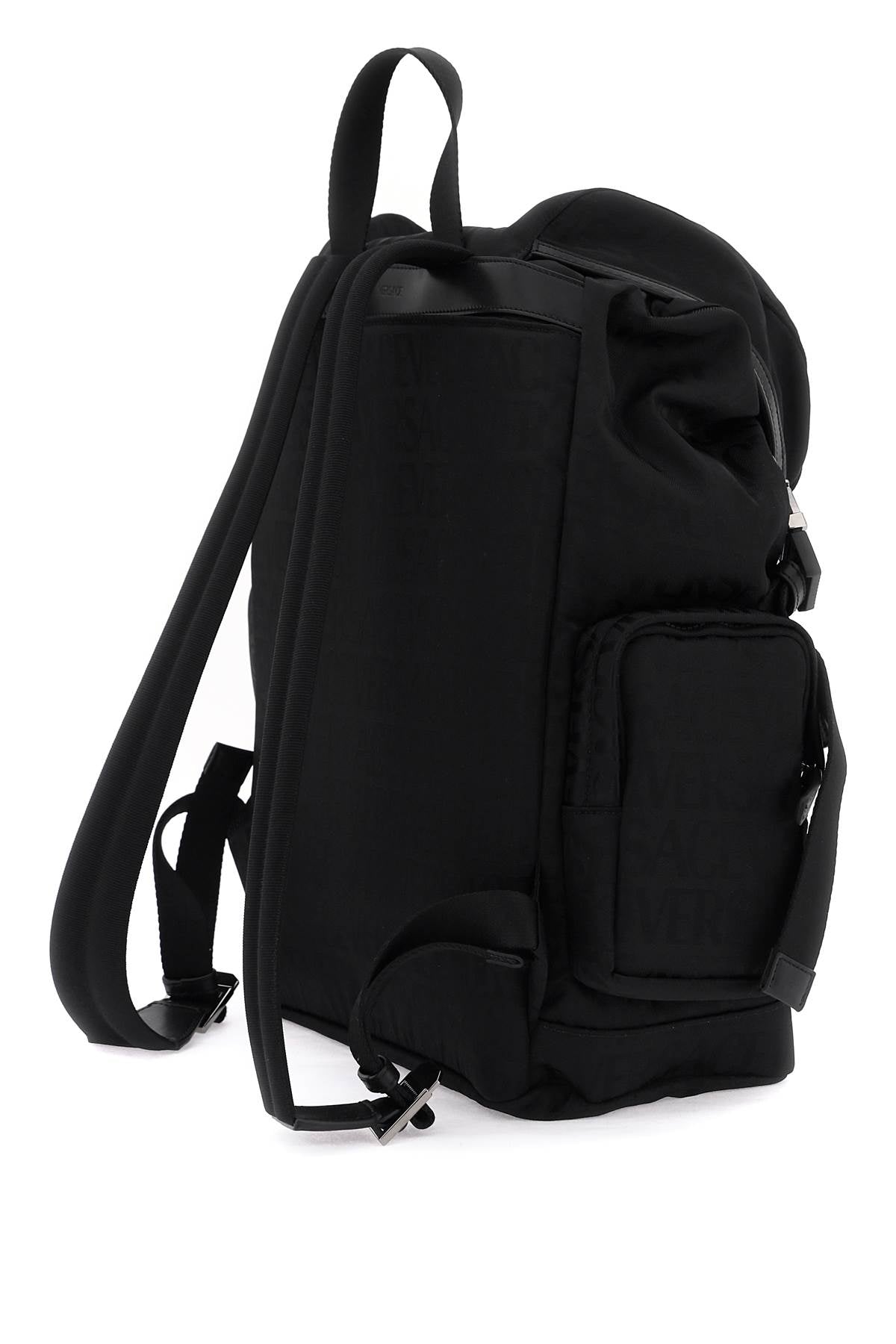 Versace Allover Neo Nylon Backpack   Black