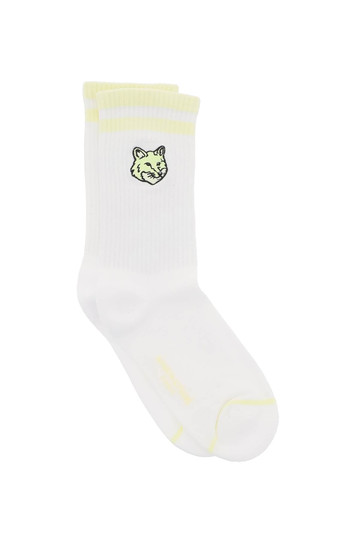 Maison Kitsune Bold Fox Head Socks   Yellow