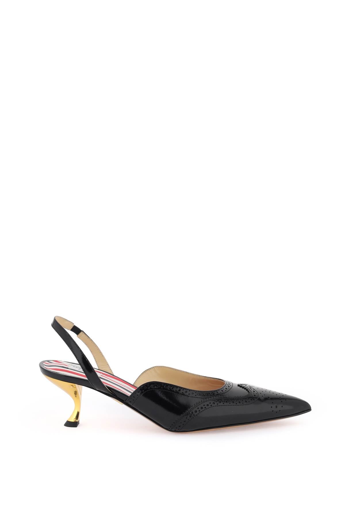 Thom Browne Brogue Slingback Pumps   Black