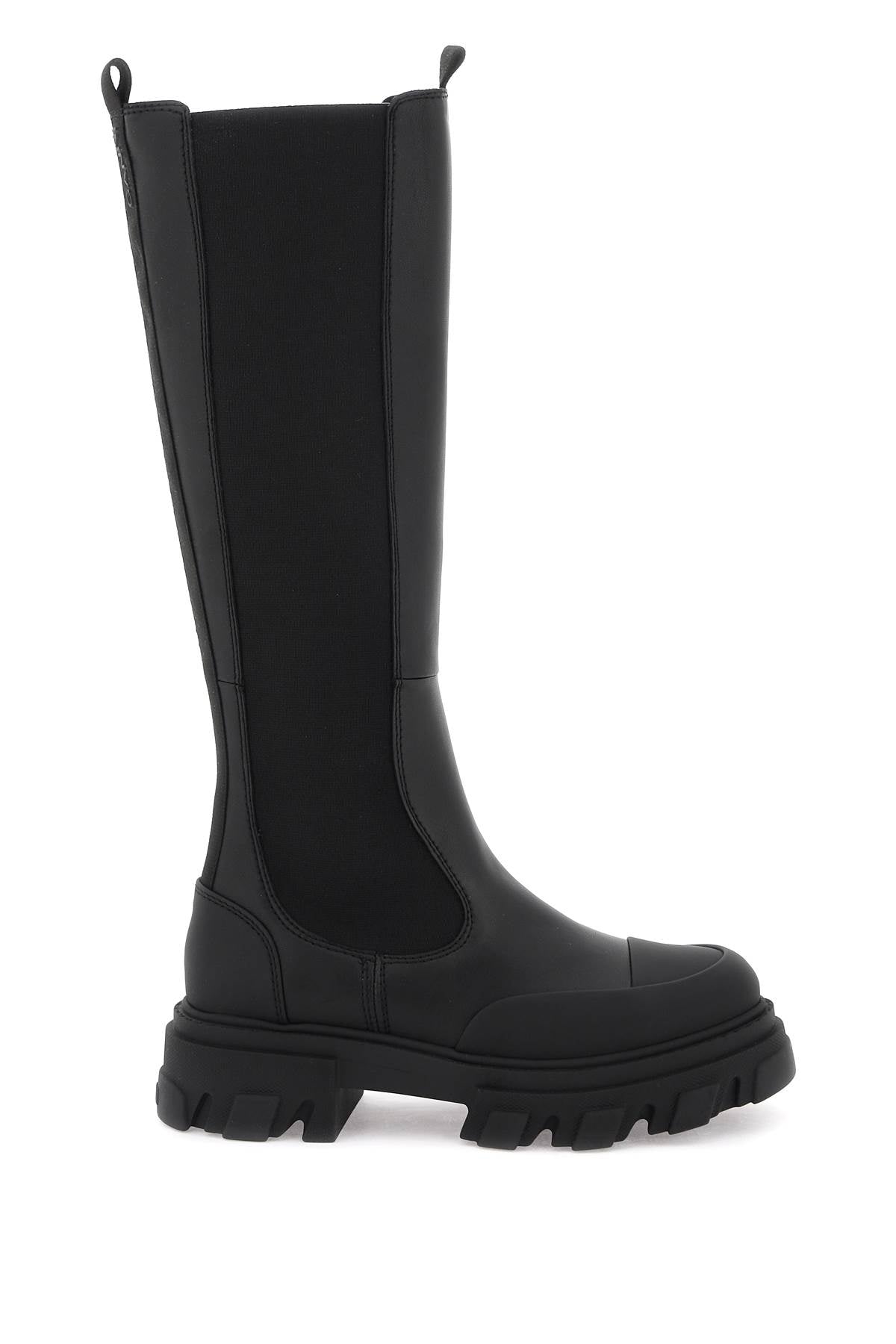 Ganni Cleated High Chelsea Boots   Black