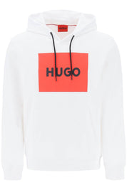 Hugo Logo Box Hoodie   White