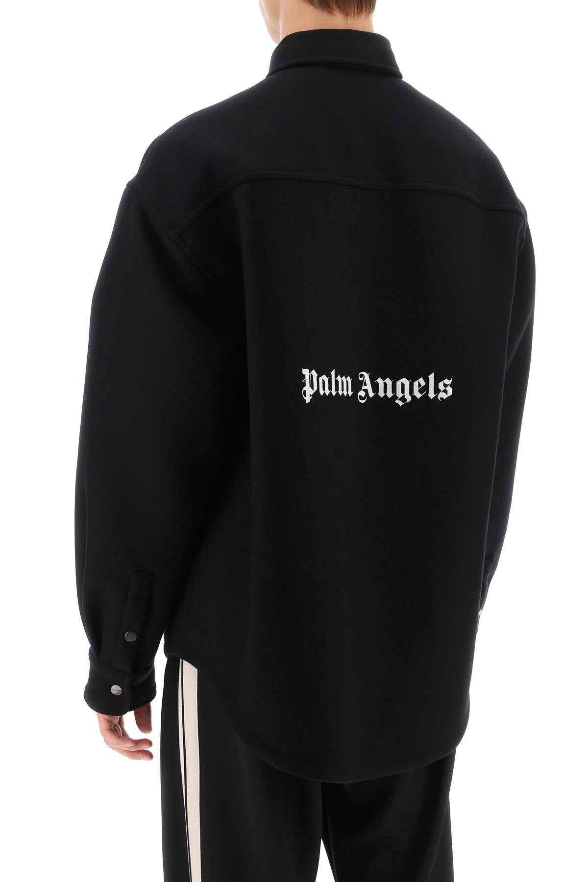 Palm Angels Heavy Wool Overshirt   Black