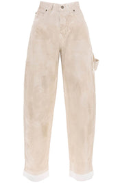 Darkpark Audrey Marble Effect Cargo Jeans   Beige