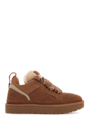 Ugg Lowmel Suede And Mesh Sneakers In Italian Leather   Brown