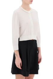 Simone Rocha "cropped Cardigan With Pearl   White