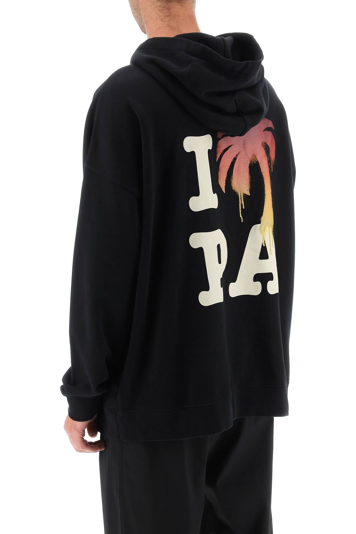 Palm Angels I Love Pa Oversized Hoodie   Black