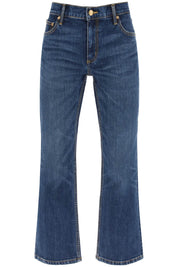 Tory Burch Cropped Flared Jeans   Blue