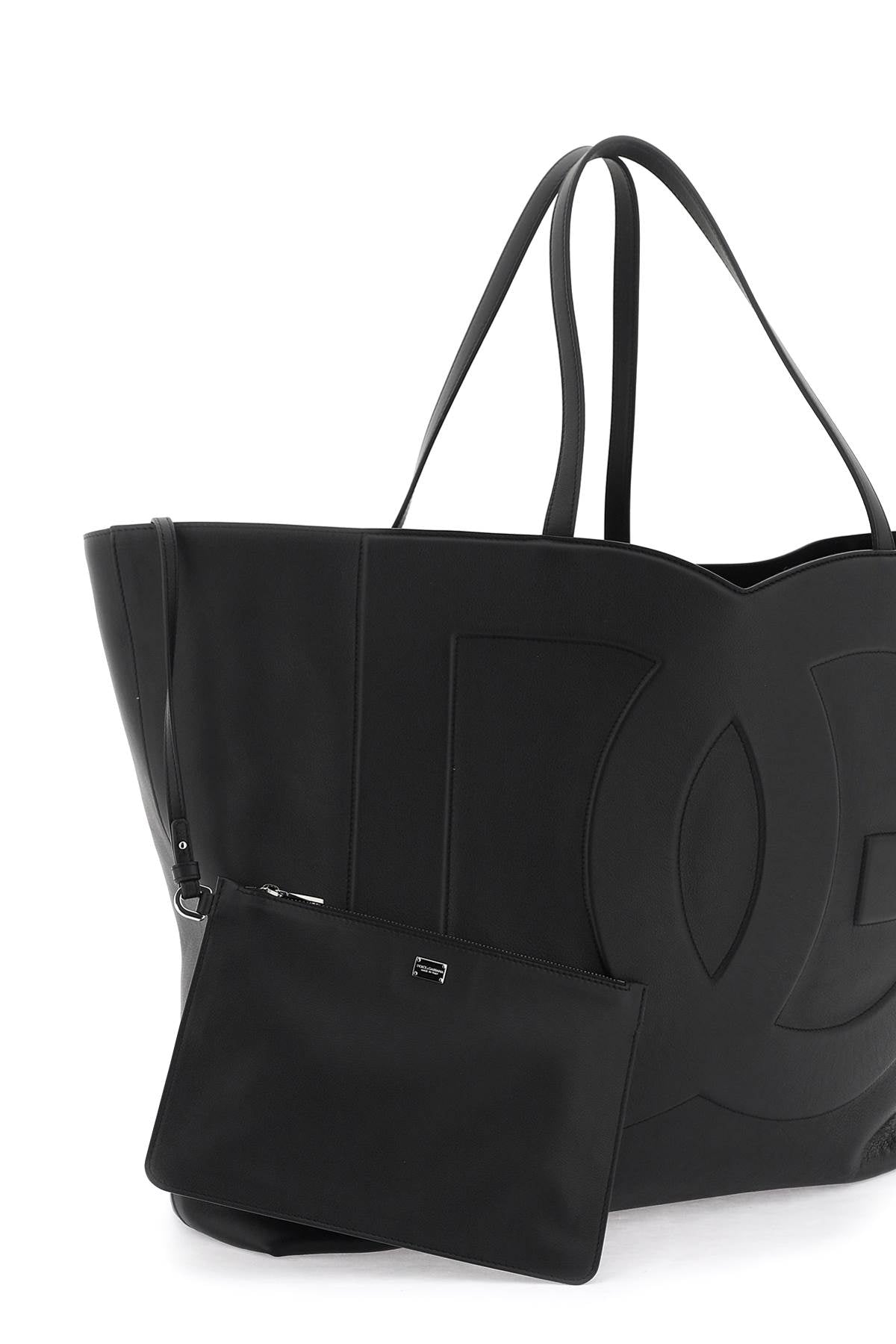 Dolce & Gabbana Large Dg Logo Shopping Bag   Black