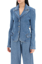 Magda Butrym Single Breasted Jacket In Denim   Blue