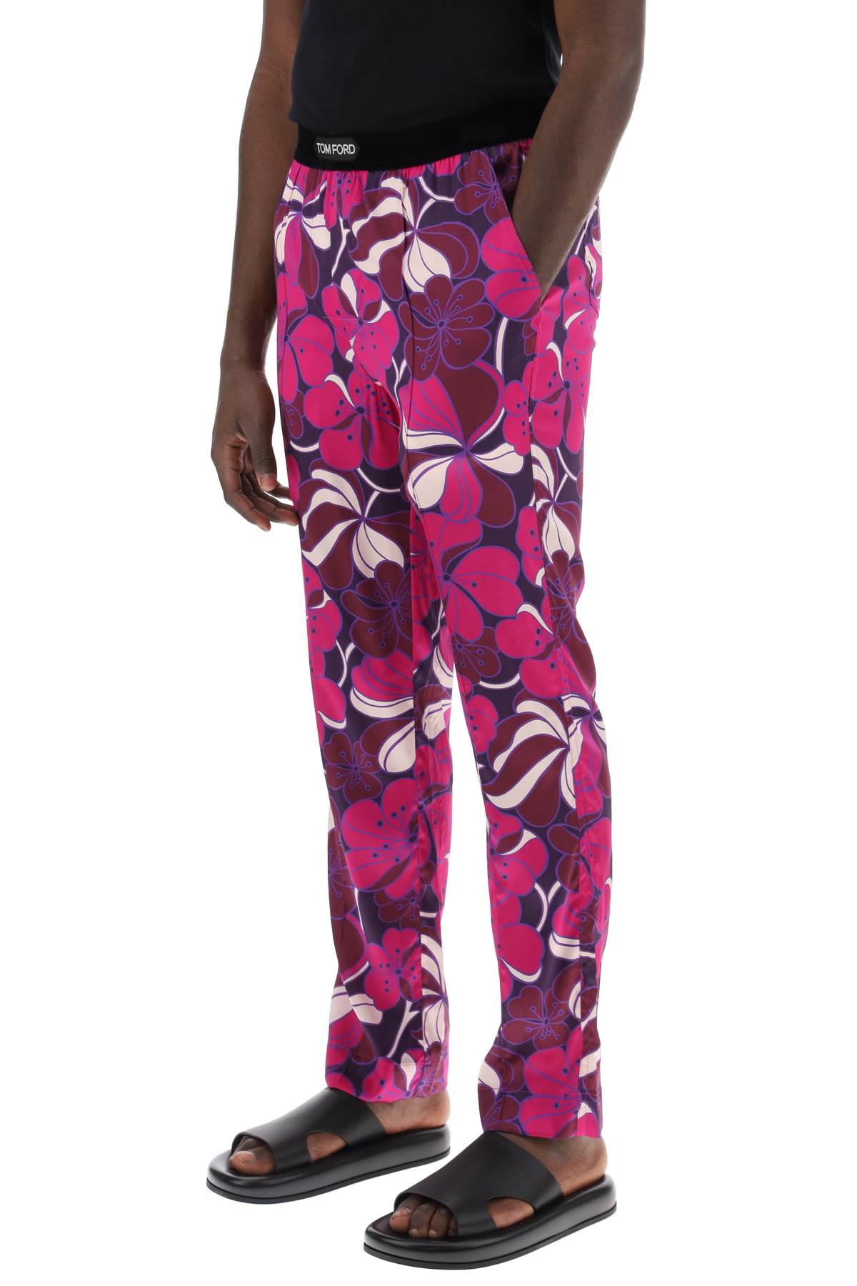 Tom Ford Pajama Pants In Floral Silk   Purple