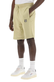 Maison Kitsune Replace With Double Quoteoversized Sporty Bermuda Shorts With Bold   Neutral