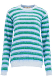 Marni Striped Crewneck Pullover   Light Blue