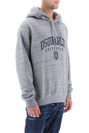 Dsquared2 Logo Print Melange Hoodie   Grey