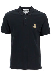 Moschino Polo Shirt With Teddy Bear Application   Black