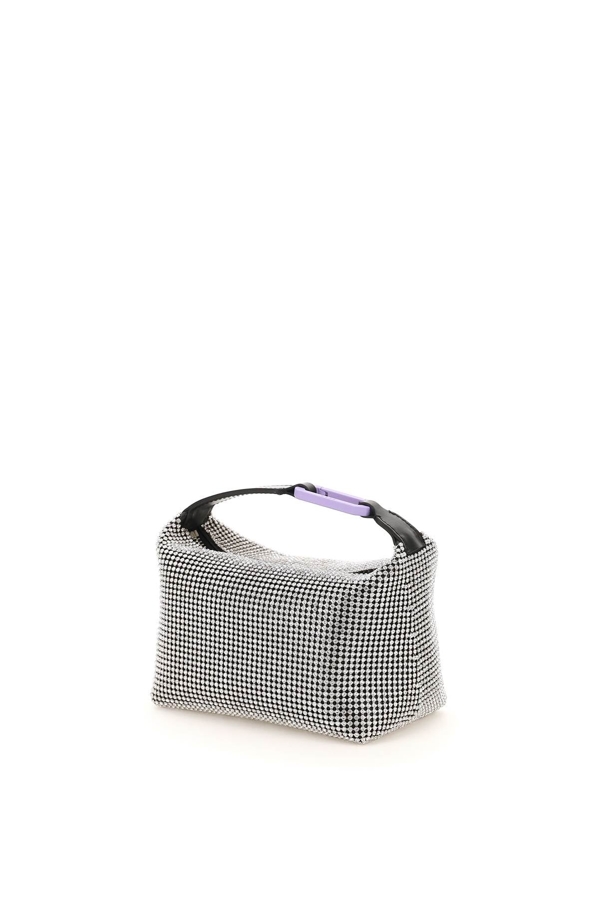 Eera Crystal Mesh Moonbag   Silver