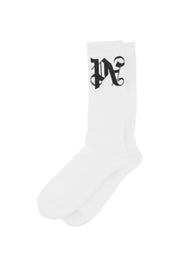 Palm Angels Pa Monogram Socks   White