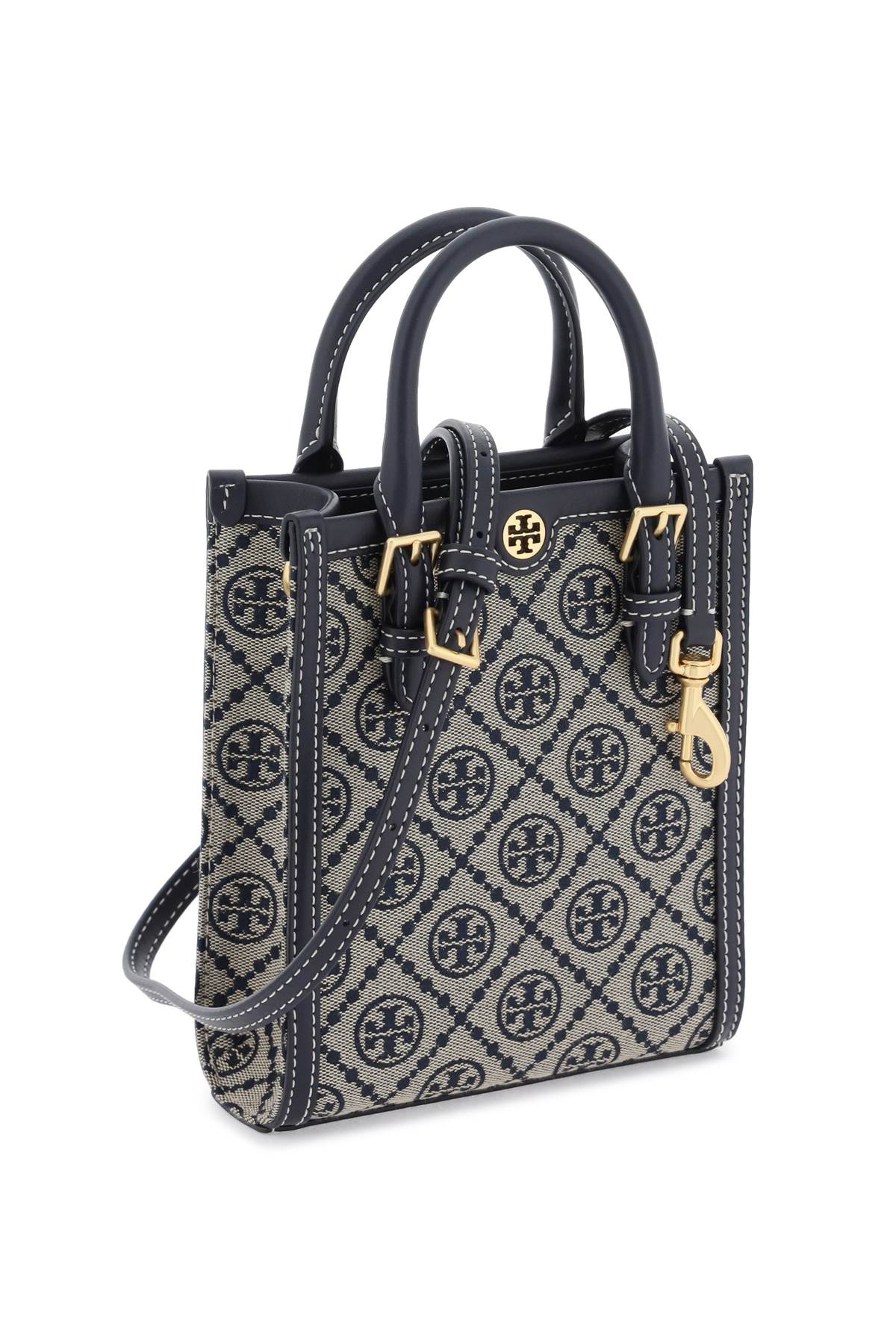 Tory Burch T Monogram Mini Tote Bag   Beige