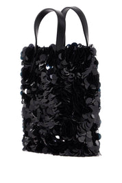 Anya Hindmarch Mini Tote Bag With Sequin Eyes Design In   Black