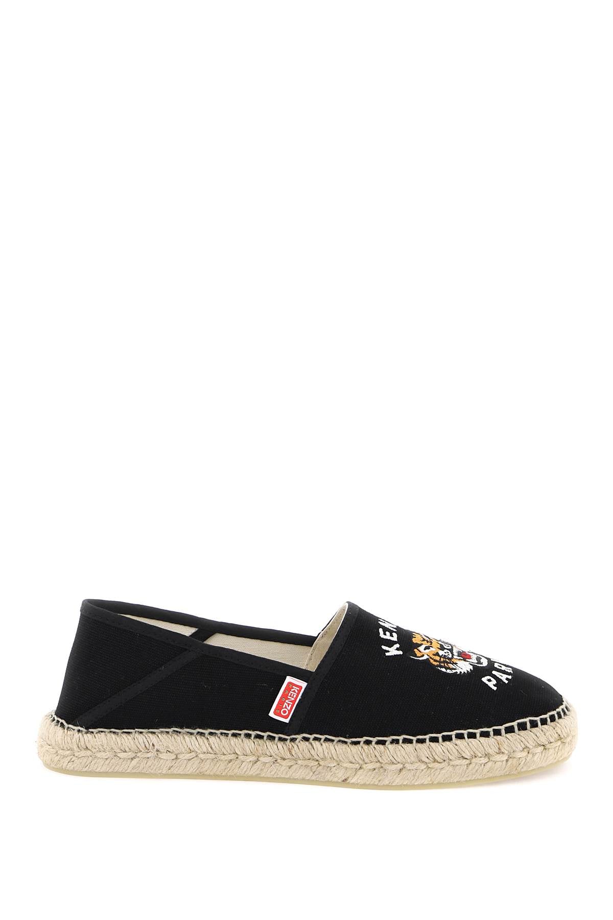 Kenzo Canvas Espadrilles With Logo Embroidery   Black