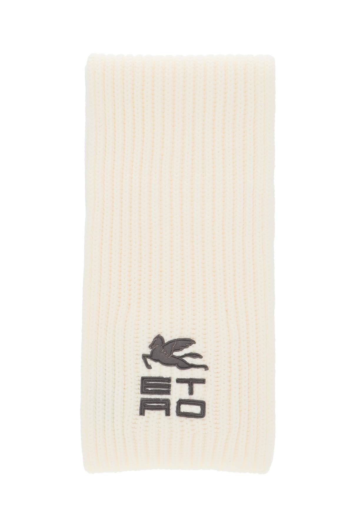 Etro Wool Scarf With Logo   White