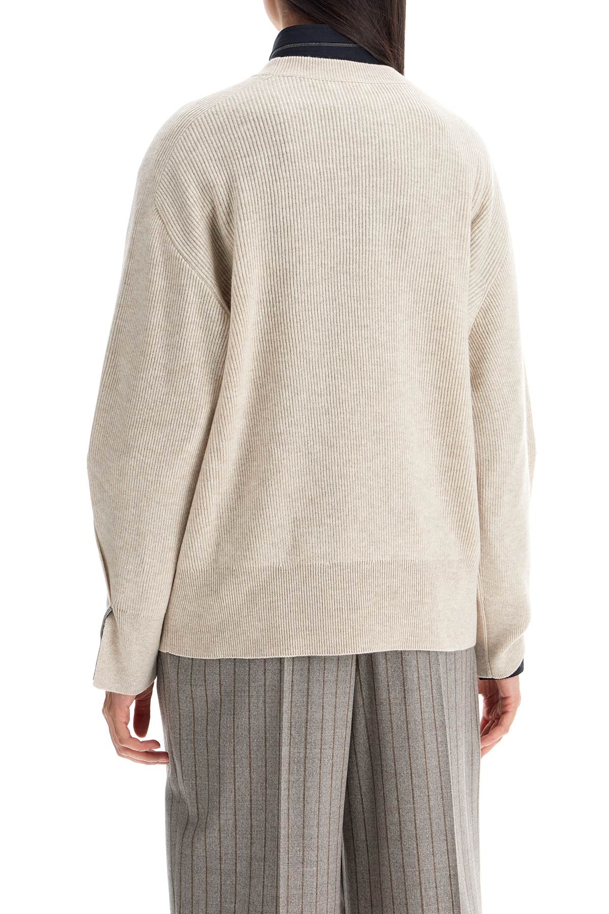 Brunello Cucinelli Cashmere Boxy Pullover   Beige