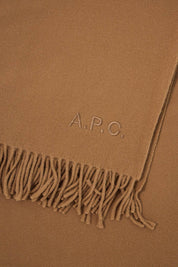 A.P.C. Alix Brodée Wool Scarf   Brown