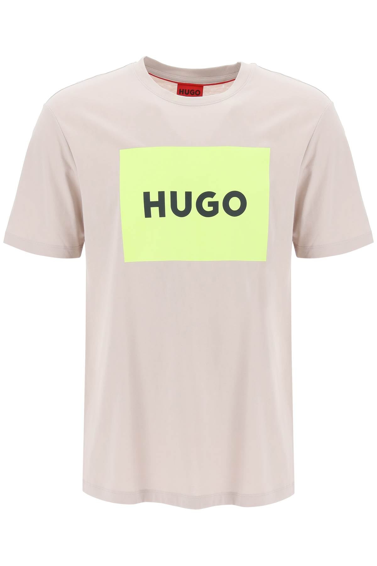 Hugo Dulive T Shirt With Logo Box   Beige