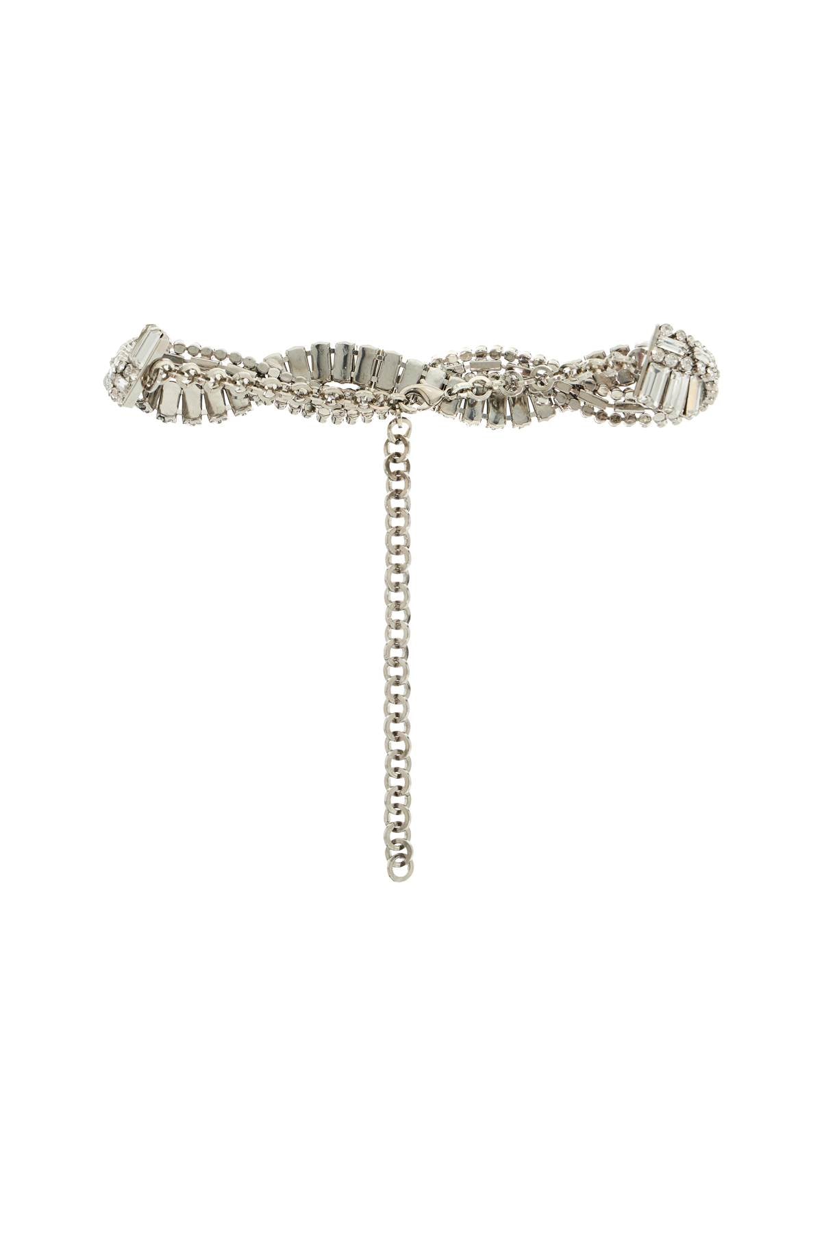 Alessandra Rich Crystal Studded Choker   Silver