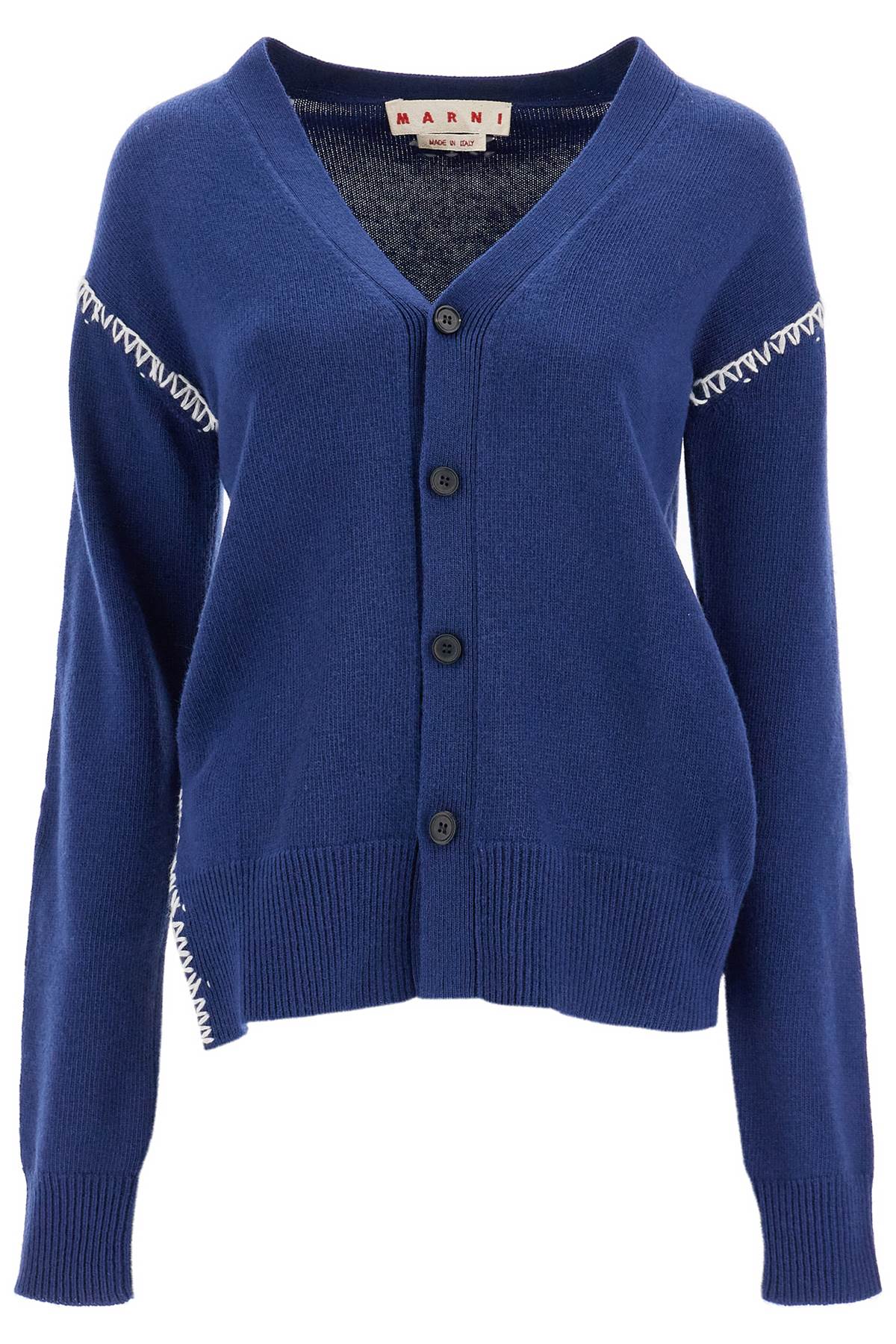 Marni Cardigan With Stitching Details   Blue