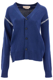 Marni Cardigan With Stitching Details   Blue