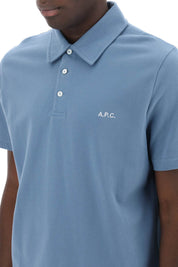 A.P.C. Austin Polo Shirt With Logo Embroidery   Light Blue