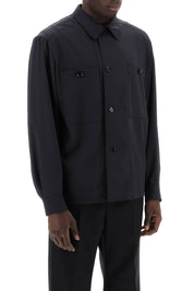 Lemaire Replace With Double Quotelightweight Wool Oversh   Black