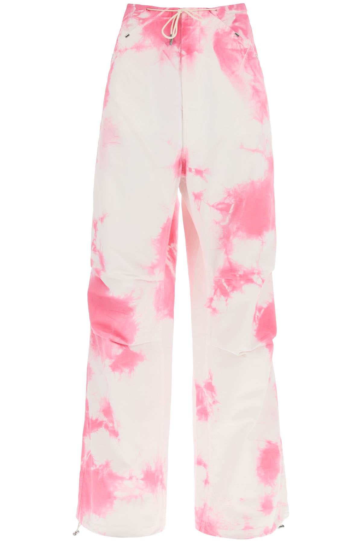 Darkpark Tie Dye Cotton Baggy Pants   White