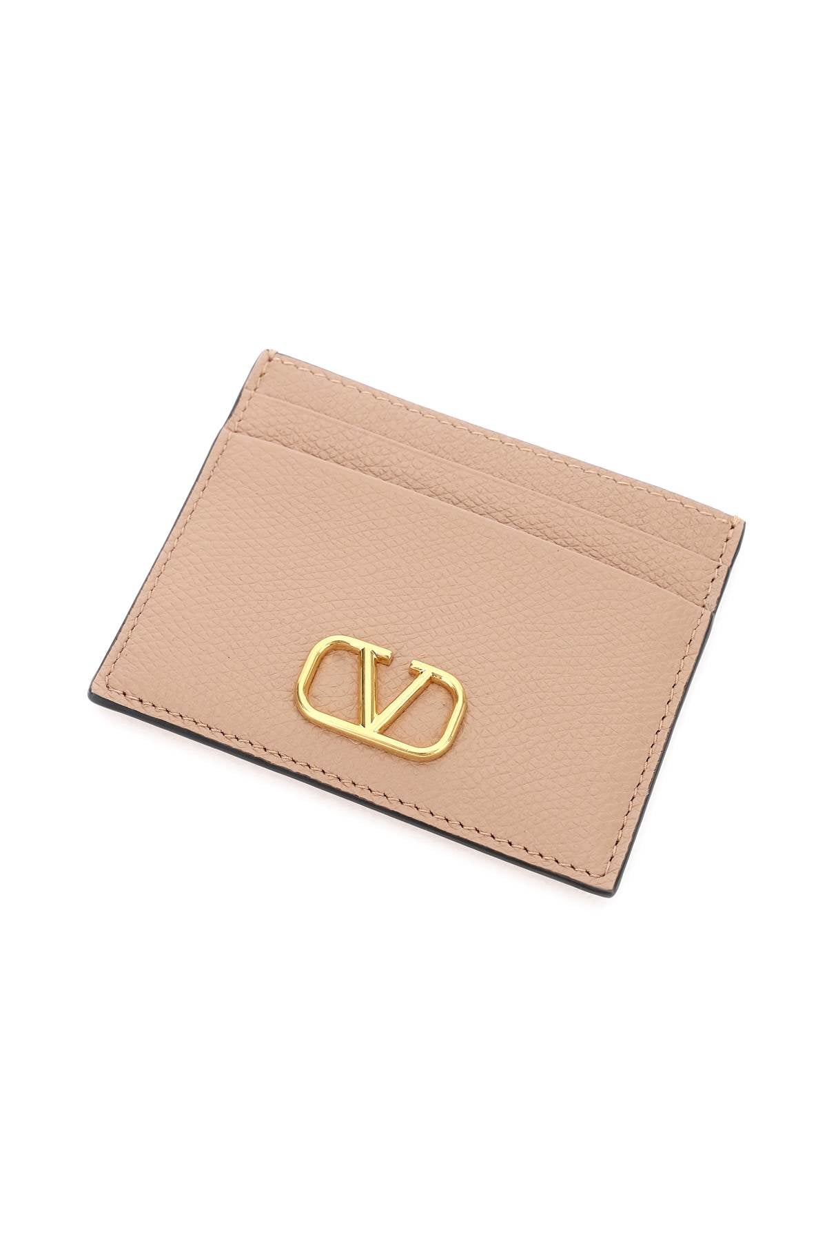 Valentino Garavani Vlogo Signature Grainy Calfskin Cardholder   Pink