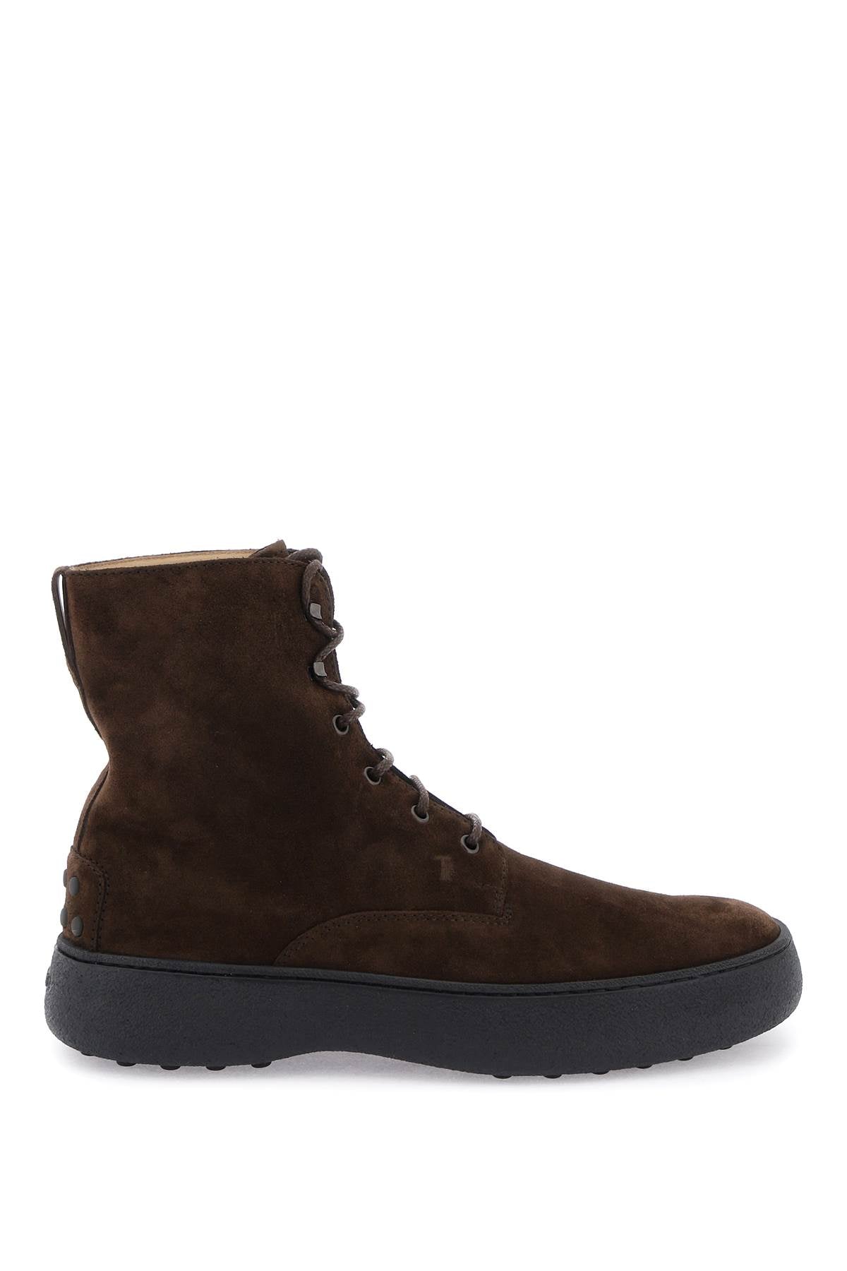 Tod's W.G. Suede Lace Up Ankle Boots   Brown